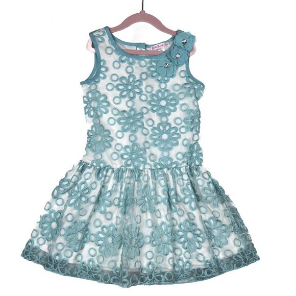 Sophia Grace and Rosie Embroidered Rhinestone Embellished Floral Dress Size 6X - Picture 1 of 9